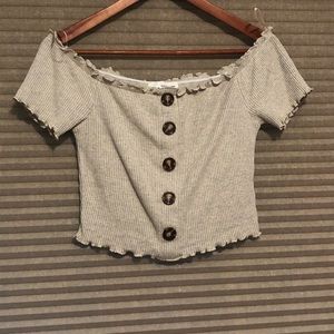Off the shoulder button top